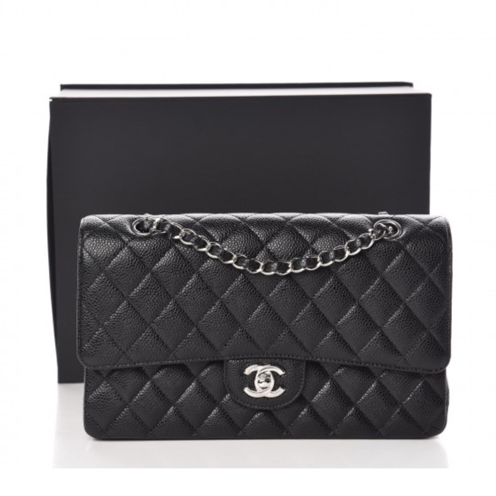 Authentic CHANEL Caviar Medium Double Flap Bag